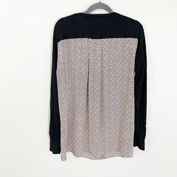 LOFT mixed materials animal print long sleeve pullover sweater - Large - Picture 4 of 7